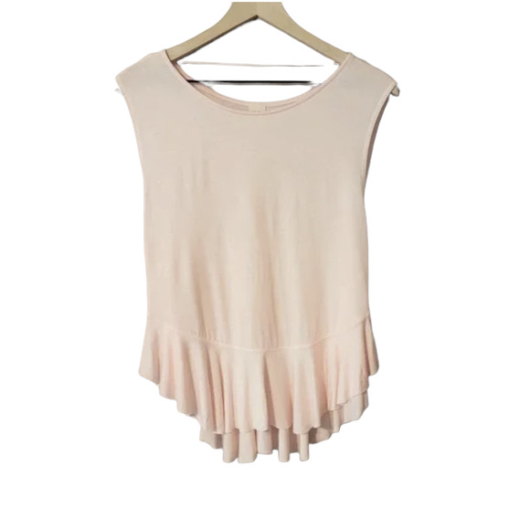 Free People Light Pink Sleeveless Ruffled Boho Top - NWT Size Small - Picture 6 of 9